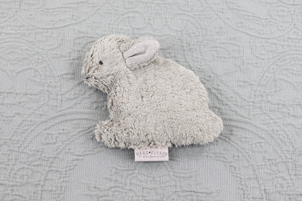 Babykissen Hennes der Hase mit Traubenkernfüllung - Bio Plüsch