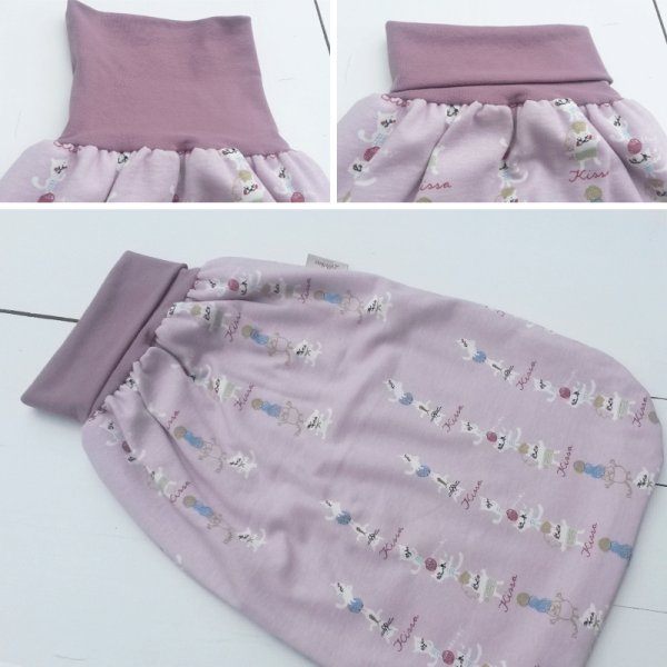 Strampelsack "Kätzchen" mit Bündchen 100% kbA Baumwolle