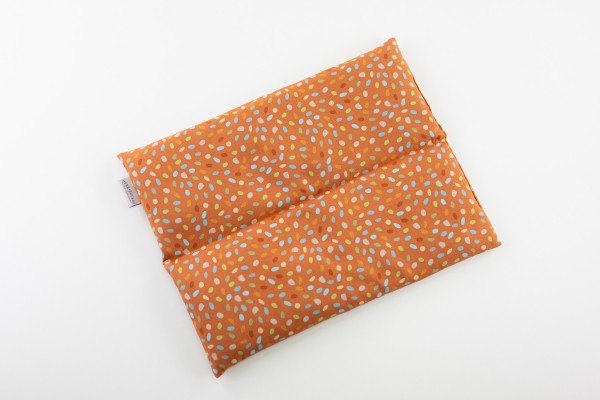 Lendenkissen mit Rapssamenfüllung - Tupfen orange