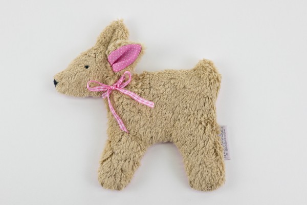 Babykissen Bella das Reh mit Traubenkernfüllung - Bio Plüsch